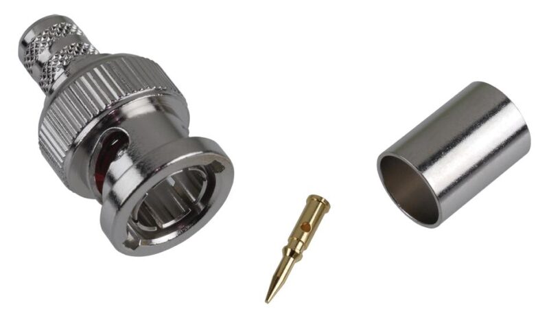 RG6 BNC PLUG, STRAIGHT, 75 OHM, CRIMP