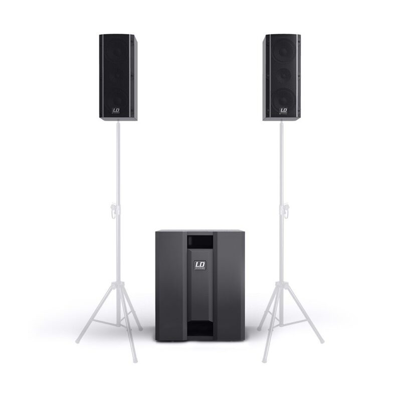 Dave 8 Roadie Portable active PA system with 3-Channel mixer Bundle with stands - Image 13