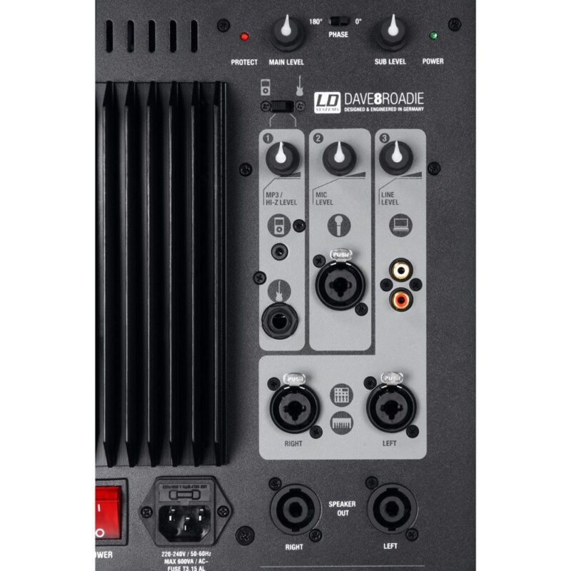 Dave 8 Roadie Portable active PA system with 3-Channel mixer Bundle with stands - Image 5