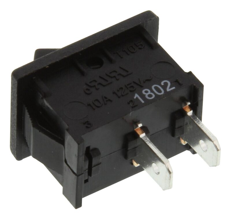 Black Rocker Switch 1 Pole Panel Mount - Image 2