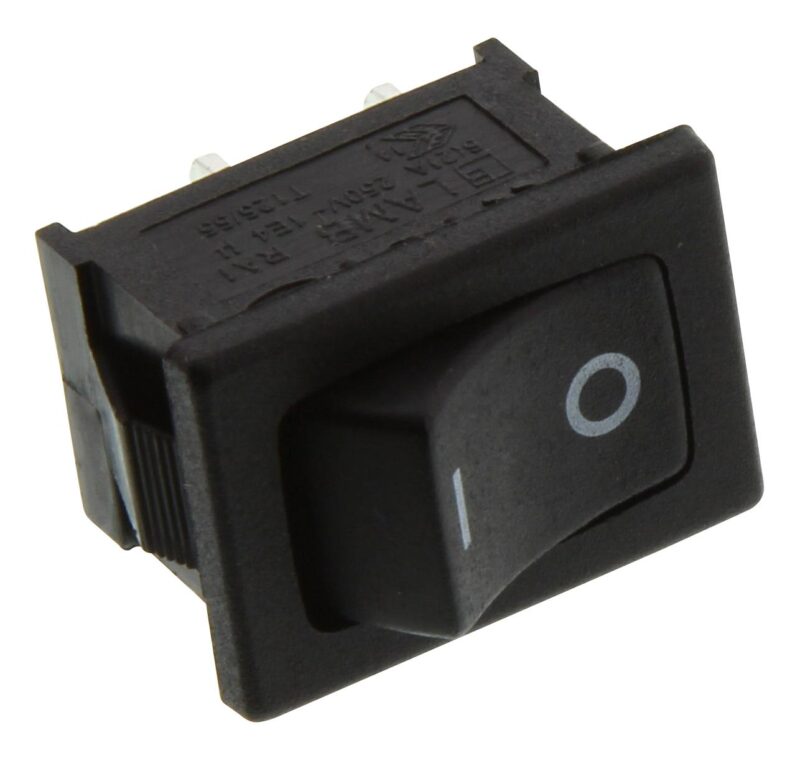 Black Rocker Switch 1 Pole Panel Mount